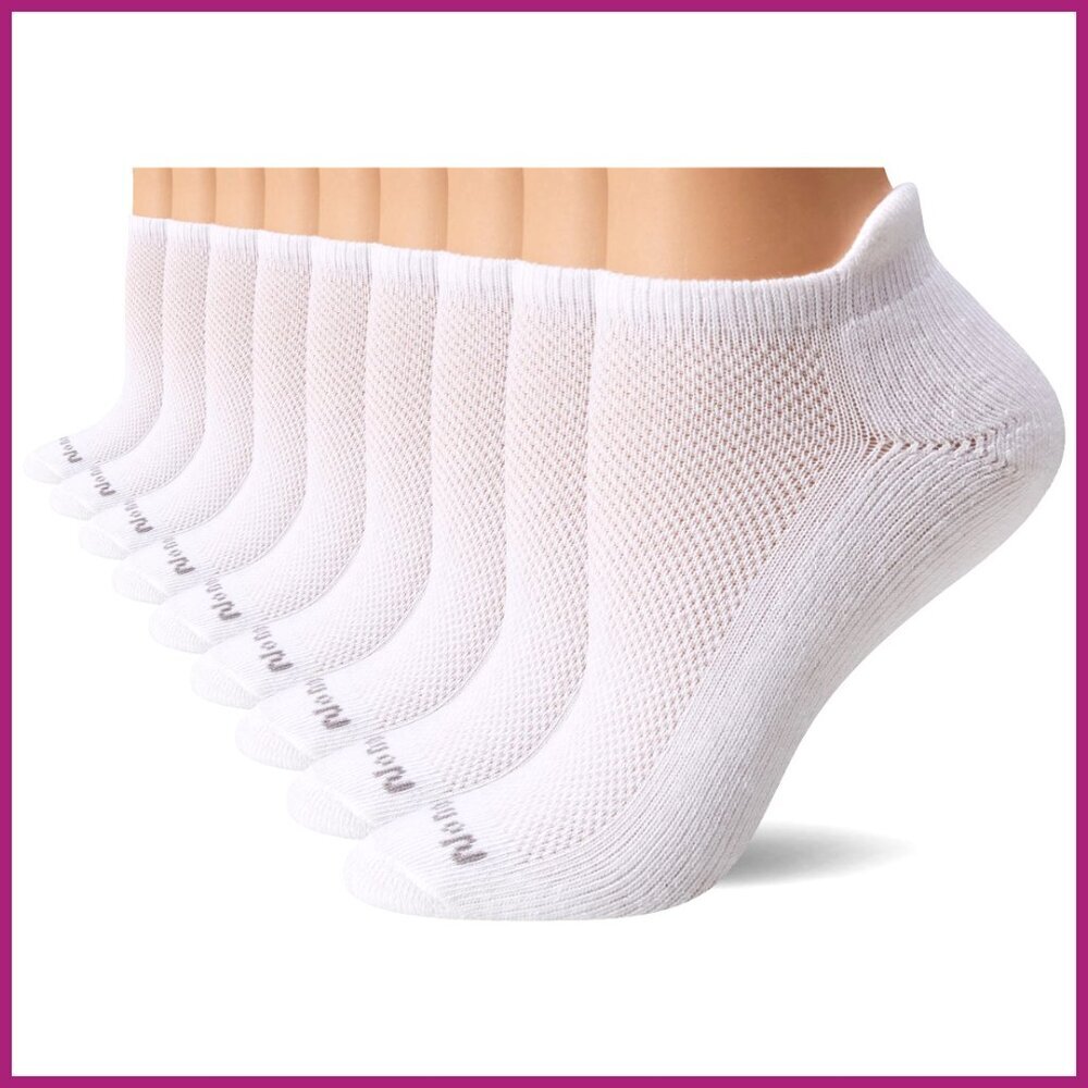 Cotton Liner Socks with Moisture-Wicking Cushioned Sole